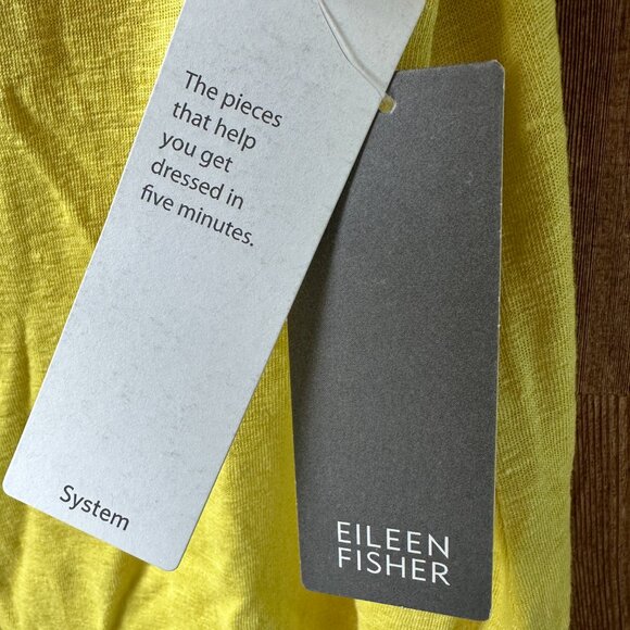 NWT Eileen Fisher Citron U-Neck Sleeveless Long Line Linen Tank Top - Women's 1X - Picture 4 of 9